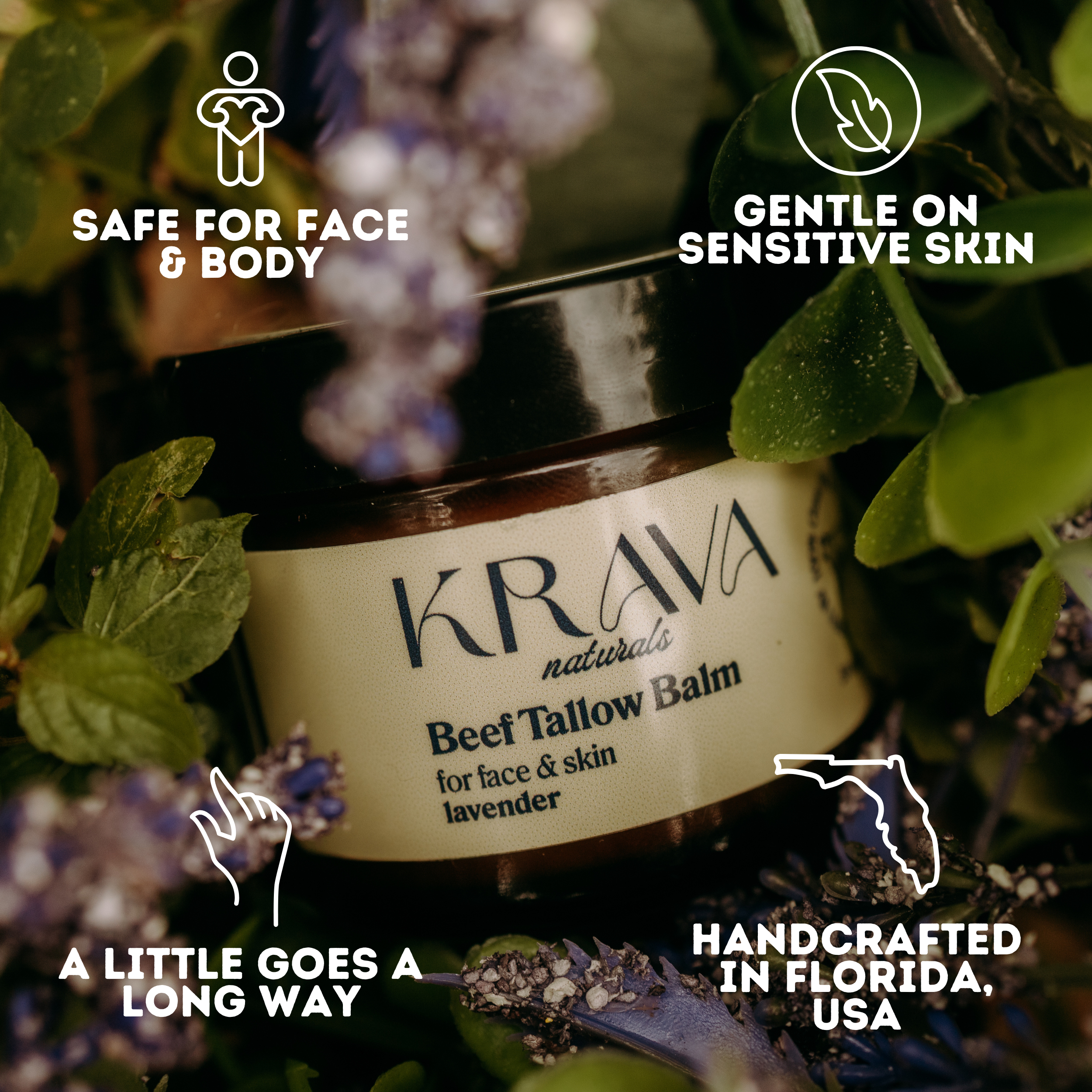 Lavender Whipped Beef Tallow Balm 2 oz