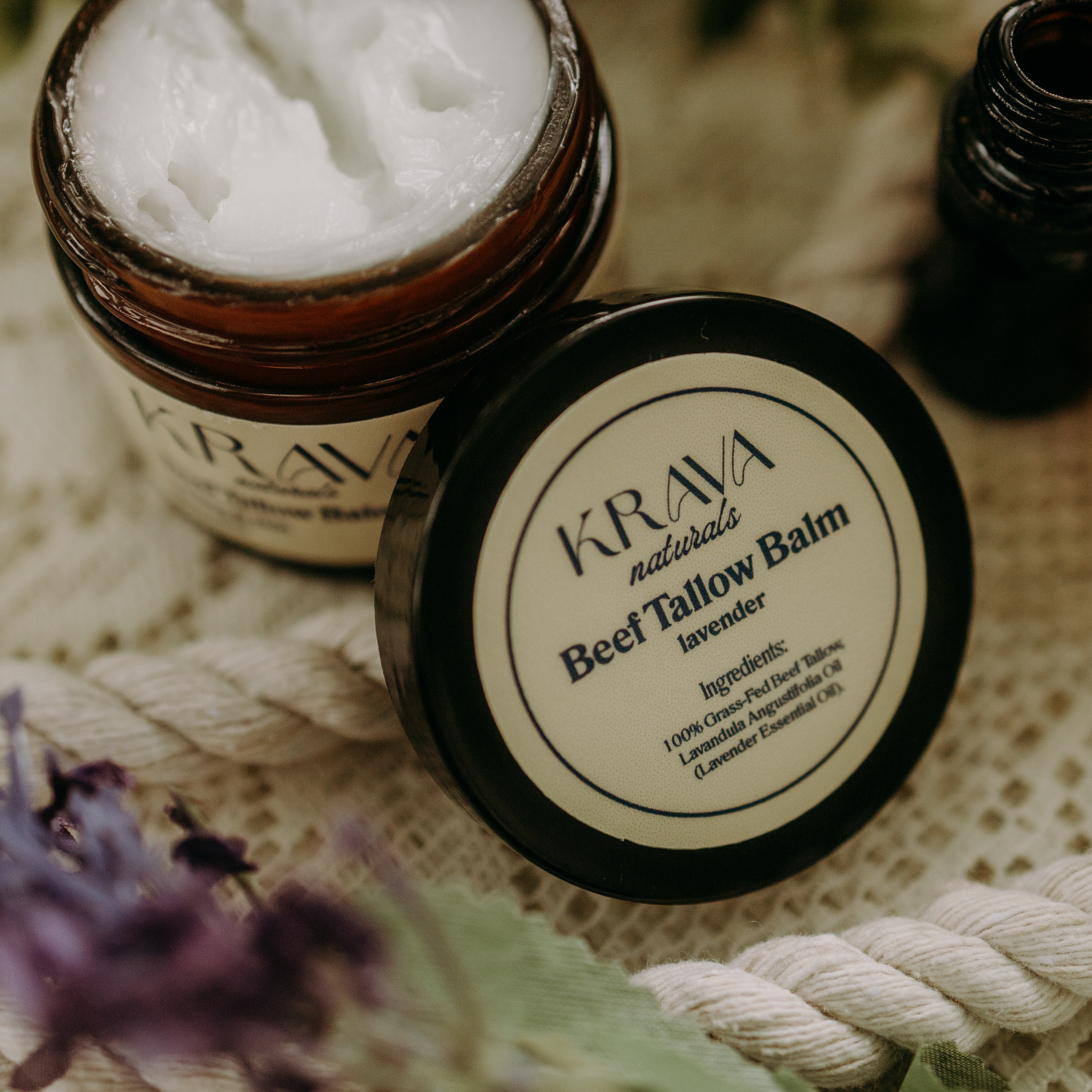 Lavender Whipped Beef Tallow Balm 2 oz