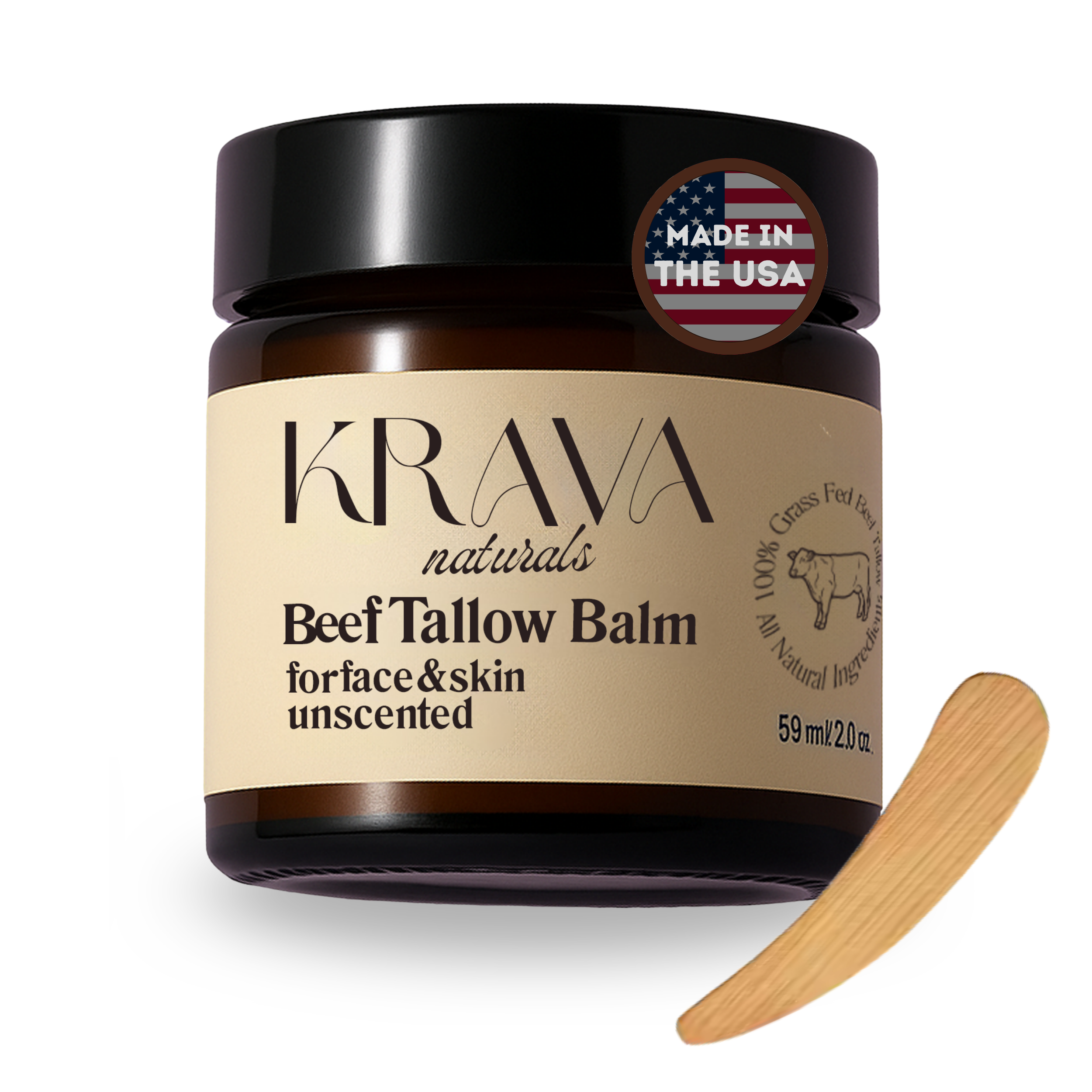 Unscented Whipped Beef Tallow Balm 2 oz